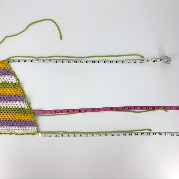 Zara NWT Striped Crochet Backless Halter Top with Ties, Medium - Picture 14 of 15